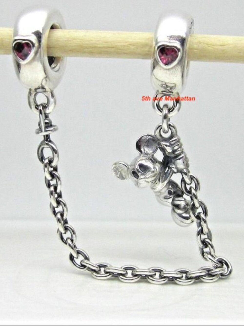 Pandora Disney Climbing Mickey Safety Chain / Authentic Pandora Silver Charms